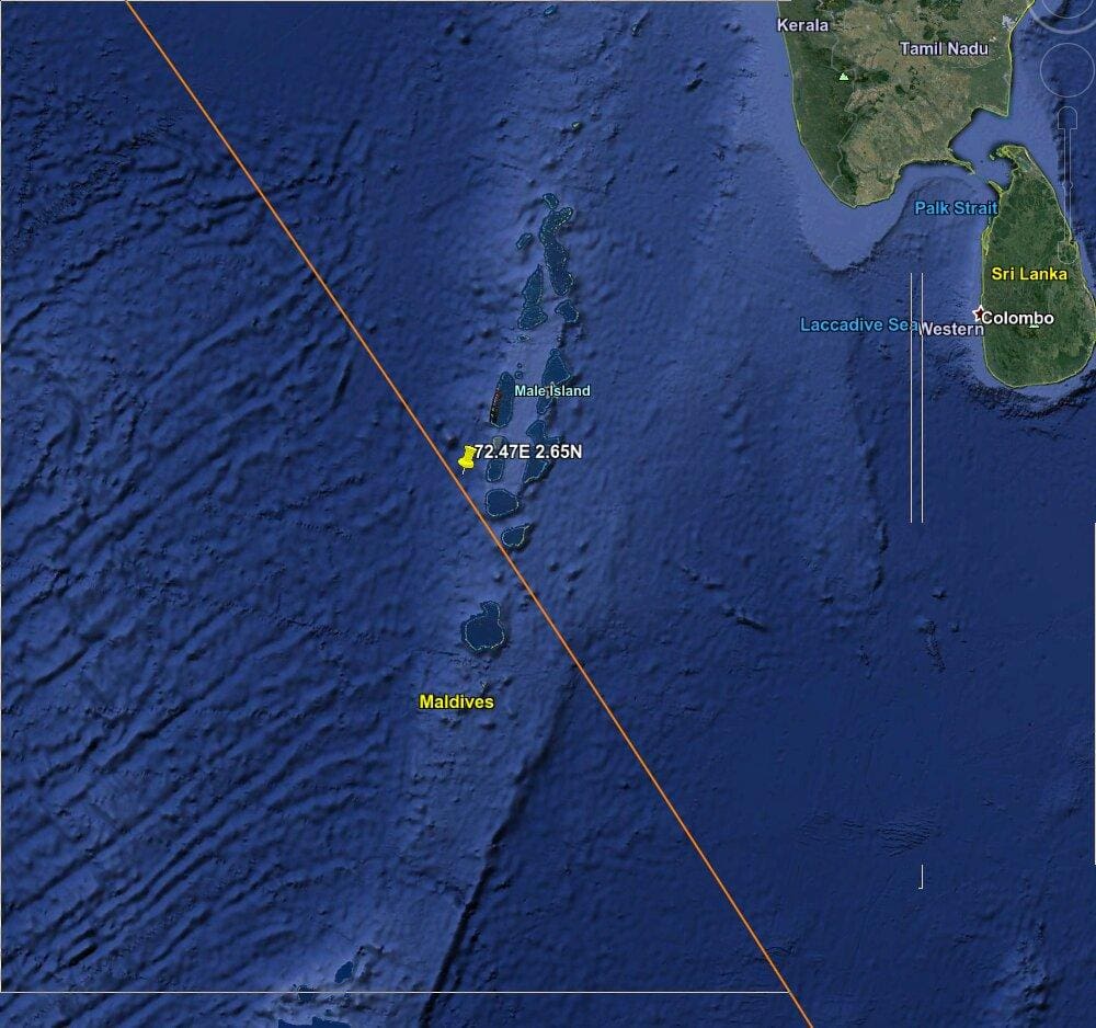 Core Stage Roket China Long March 5B jatuh di dekat Maldives