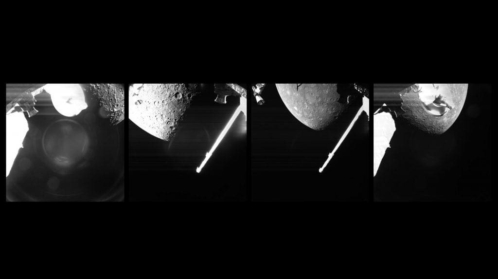 foto yang diambil oleh wahana BepiColombo sesaat setelah flyby
